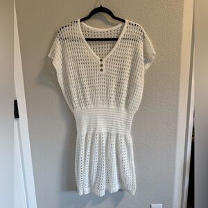 White Knit Swimsuit Coverup
